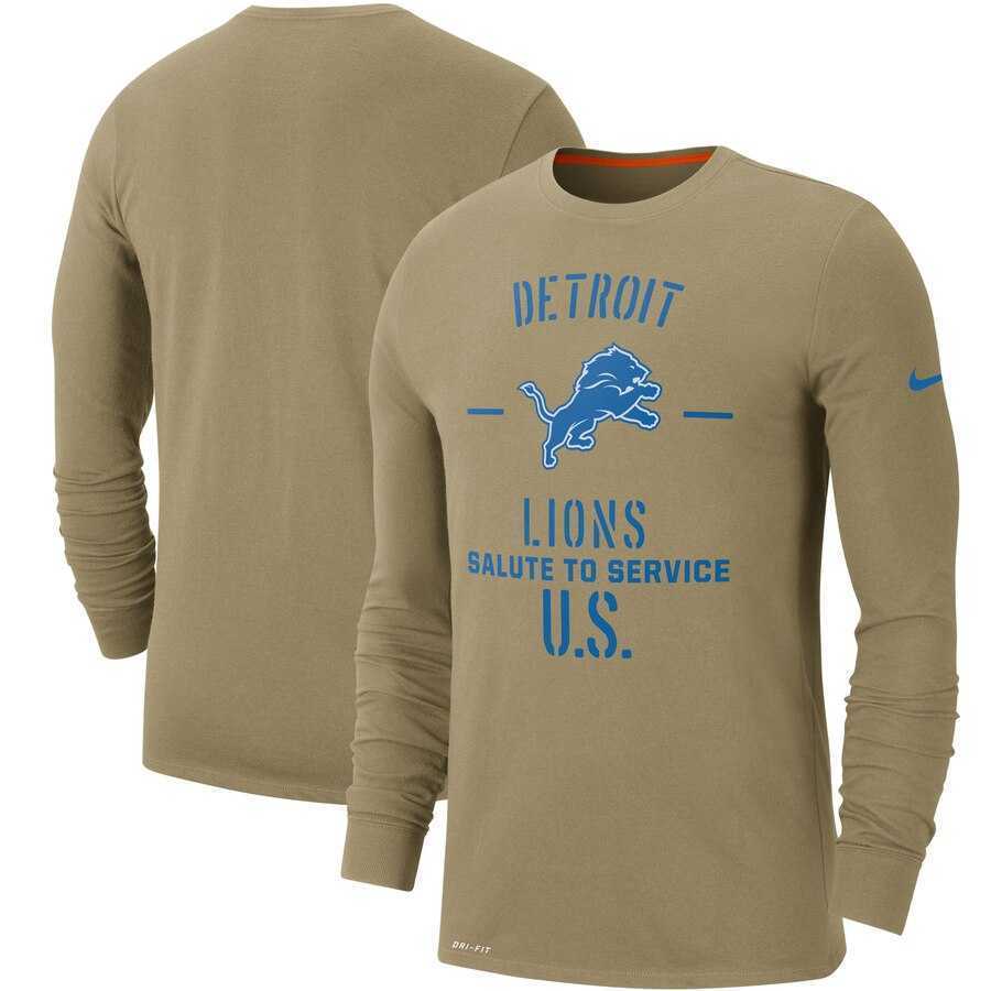 Men's Detroit Lions Nike Tan 2019 Salute to Service Sideline Performance Long Sleeve Shirt,We sell and wholesale Men's Detroit Lions Nike Tan 2019 Salute to Service Sideline Performance Long Sleeve Shirt on line form chian!